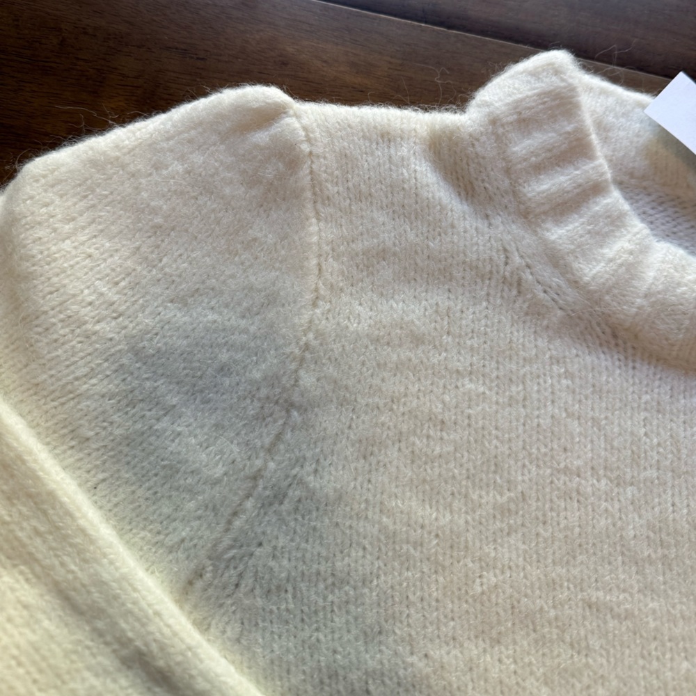 J.Crew Fuzzy Puff-Sleeve Sweater — NWT — Size XXL — Ivory - Picture 10 of 13